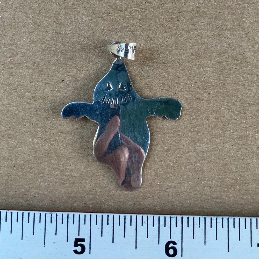 Taxco sterling silver dancing ghost pendant